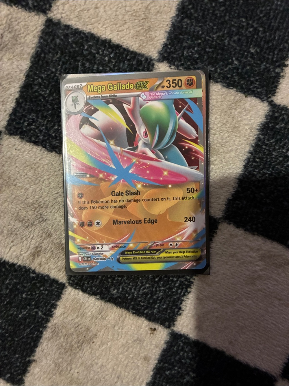 Mega Gallade EX Pokemon Card - Holographic custom pokemon artwork